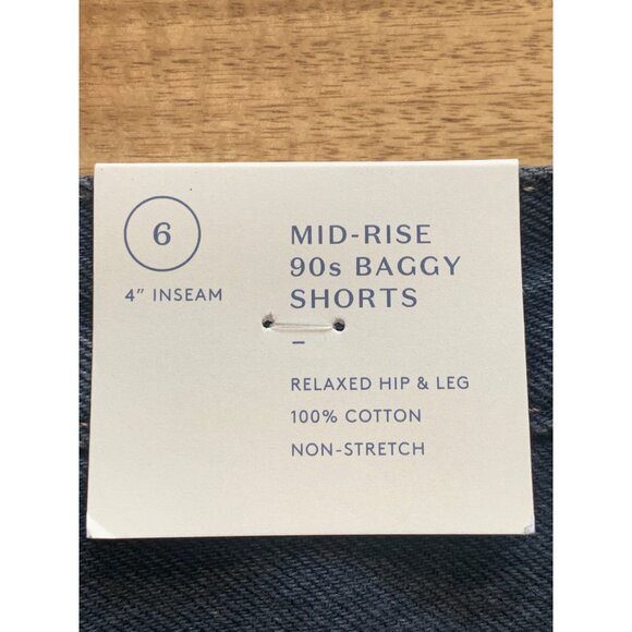 Universal Thread Womens Black Denim Cut-Off Baggy Shorts Cotton Mid-Rise Size 6 - Picture 12 of 14